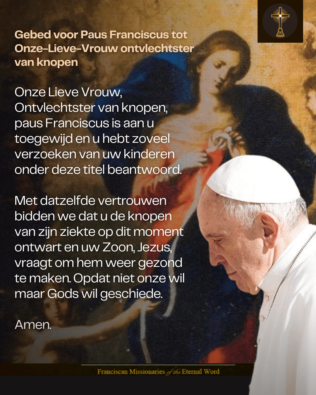 MariaGebed voor Paus Maria als ontwartster van knopen