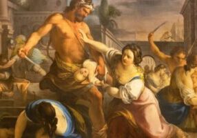 "Afslachting van de onschuldigen", door Mariano Rossi (1731-1807), in de kerk Chiesa id san Giuseppe alla Lungara, Rome. | Shutterstock