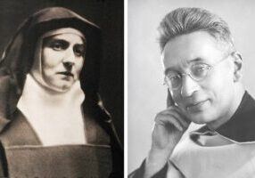 (L-R): Een pasfoto die Edith Stein (1891-1942) moest laten maken voor haar paspoort (ca. december 1938-1939) voor haar verhuizing naar Echt, in Nederland; De heilige Titus Brandsma (1881-1942). (foto: Nationaal Archief NL / Publiek Domein)