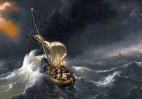 Ludolf Bakhuizen, "Christus in de storm op het meer van Galilea," 1695 (foto: Publiek domein)